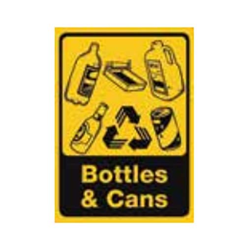 Recycling/Environment Sign - Bottles & Cans 300 x 225mm Polypropylene