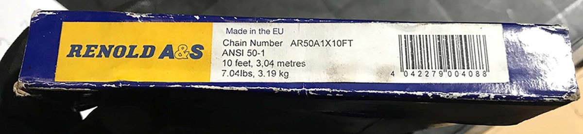 Renold A&S AR50A1 All Purpose Standard Chain 10ft - American Standard Simplex - AIMS Industrial Supplies