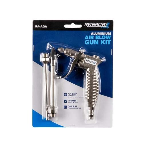 Retracta Aluminium Air Blow Gun Kit - AIMS Industrial Supplies