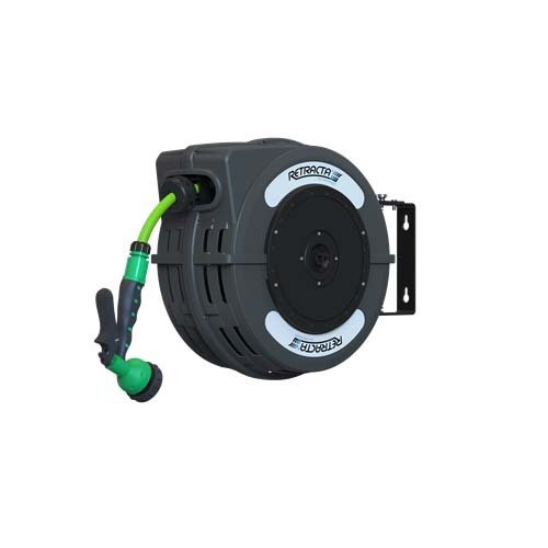 Retracta Garden/Horticulture Hose Reel (Dark Grey) 1/2" x 12m Hose - AIMS Industrial Supplies