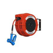 Retracta Hot/Cold Water Hose Reel (Red) 1/2" x 12m Hose & Spray Gun1