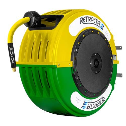 Retracta R3 3/8"x 15m Compressed Air/Water Hose Reel Yellow & Green Case - AIMS Industrial Supplies