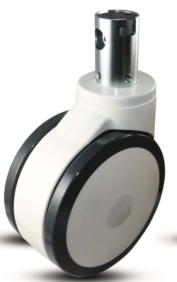 Rhombus 125 x 150mm Total Lock Twin Wheel Castor Urethane