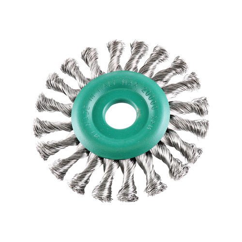 Rocket Steel Twist Knot Wheel 125 x 12mm x M22.2 - U125SS - AIMS Industrial Supplies