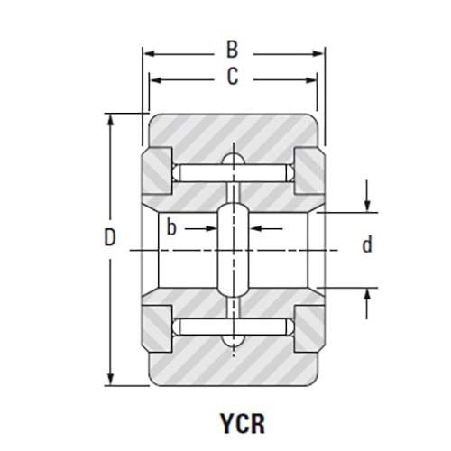 Roller Follower Cylindrical Yoke Roller Assembly (YCRS) - AIMS Industrial Supplies