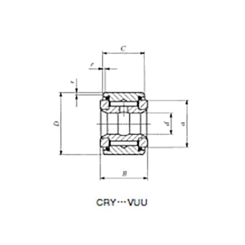 Roller Follower Non - Sep Comp 2RS Cylindrical Outer Ring - AIMS Industrial Supplies