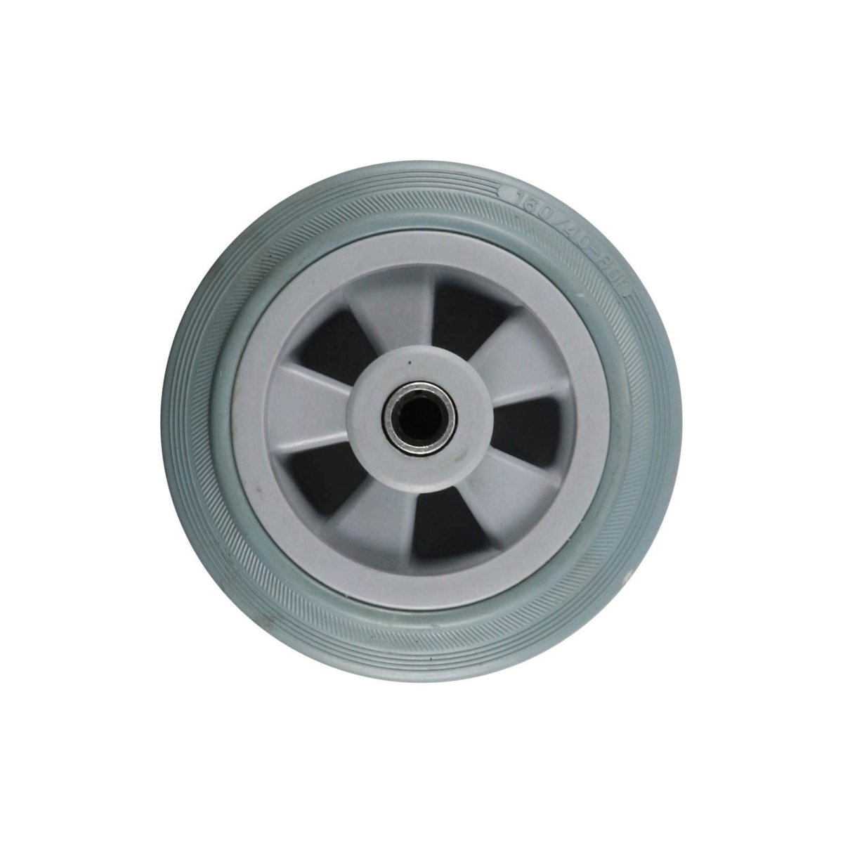 Rubber Wheel - Roller Bearing, Nylon Centre, Grey - AIMS Industrial Supplies