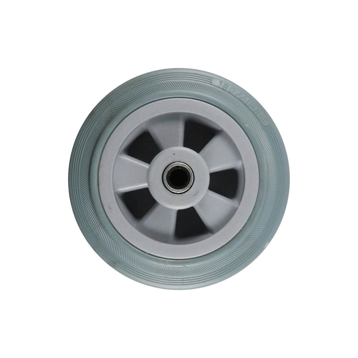 Rubber Wheel - Roller Bearing, Nylon Centre, Grey - AIMS Industrial Supplies