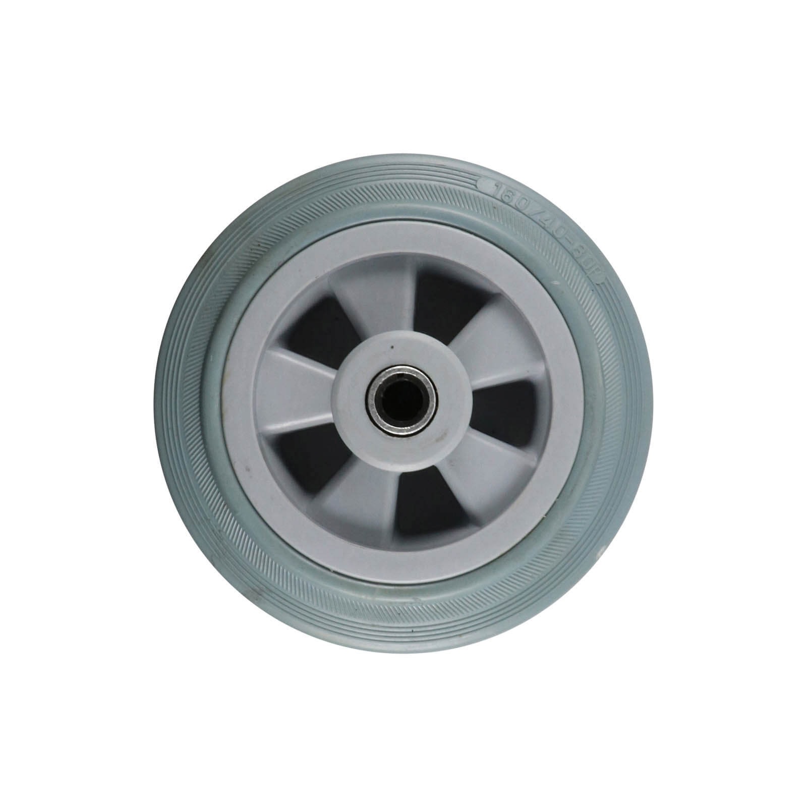 Rubber Wheel - Roller Bearing, Nylon Centre, Grey1