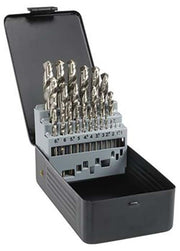Saber 25 Pieces HSS Bright Finish Drill Set in Metal Case - 8002-M3M1
