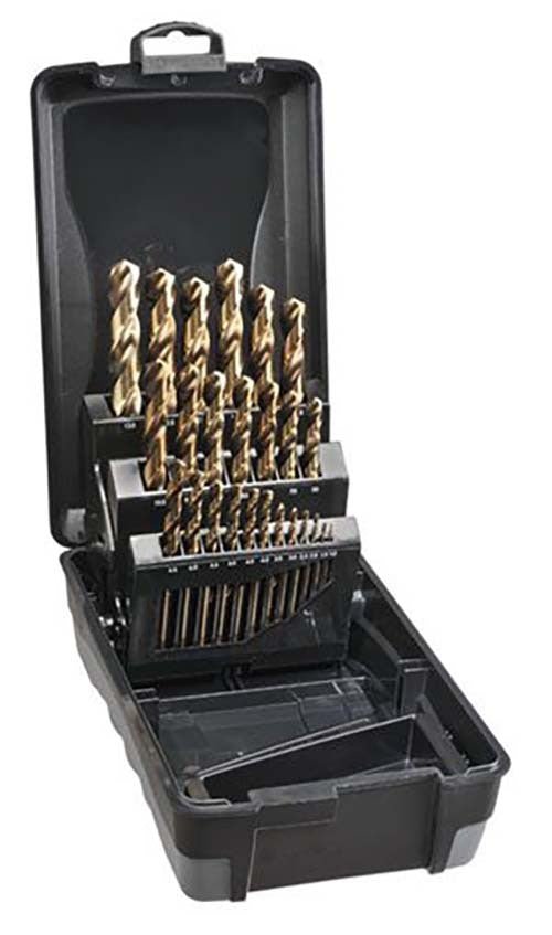 Saber 25 Pieces HSS-Co5 (Cobalt) Jobber Drill Set in ABS Plastic Case - AIMS Industrial Supplies
