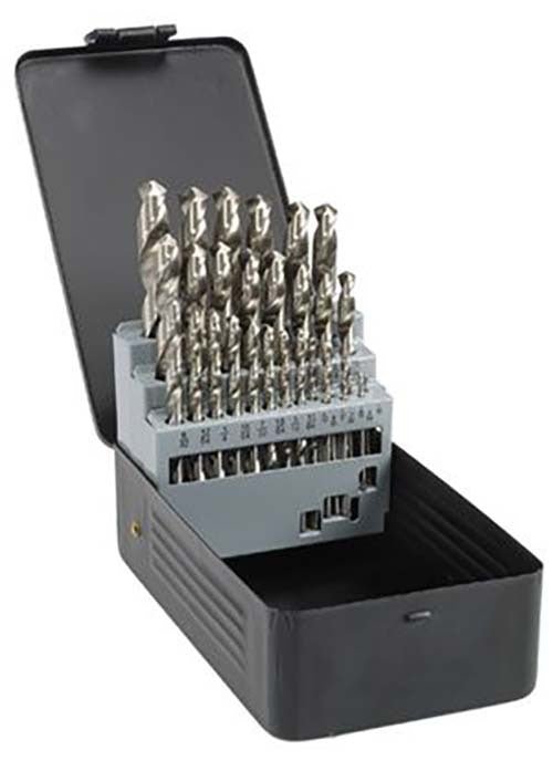 Saber 29 Pieces HSS Bright Finish Jobber Drill Set in Metal Case - AIMS Industrial Supplies