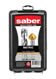 Saber 8002 - M2 - C17 19 Piece 1 - 10mm Bright HSS Jobber Drill Set Bonus 20mm Countersink - AIMS Industrial Supplies