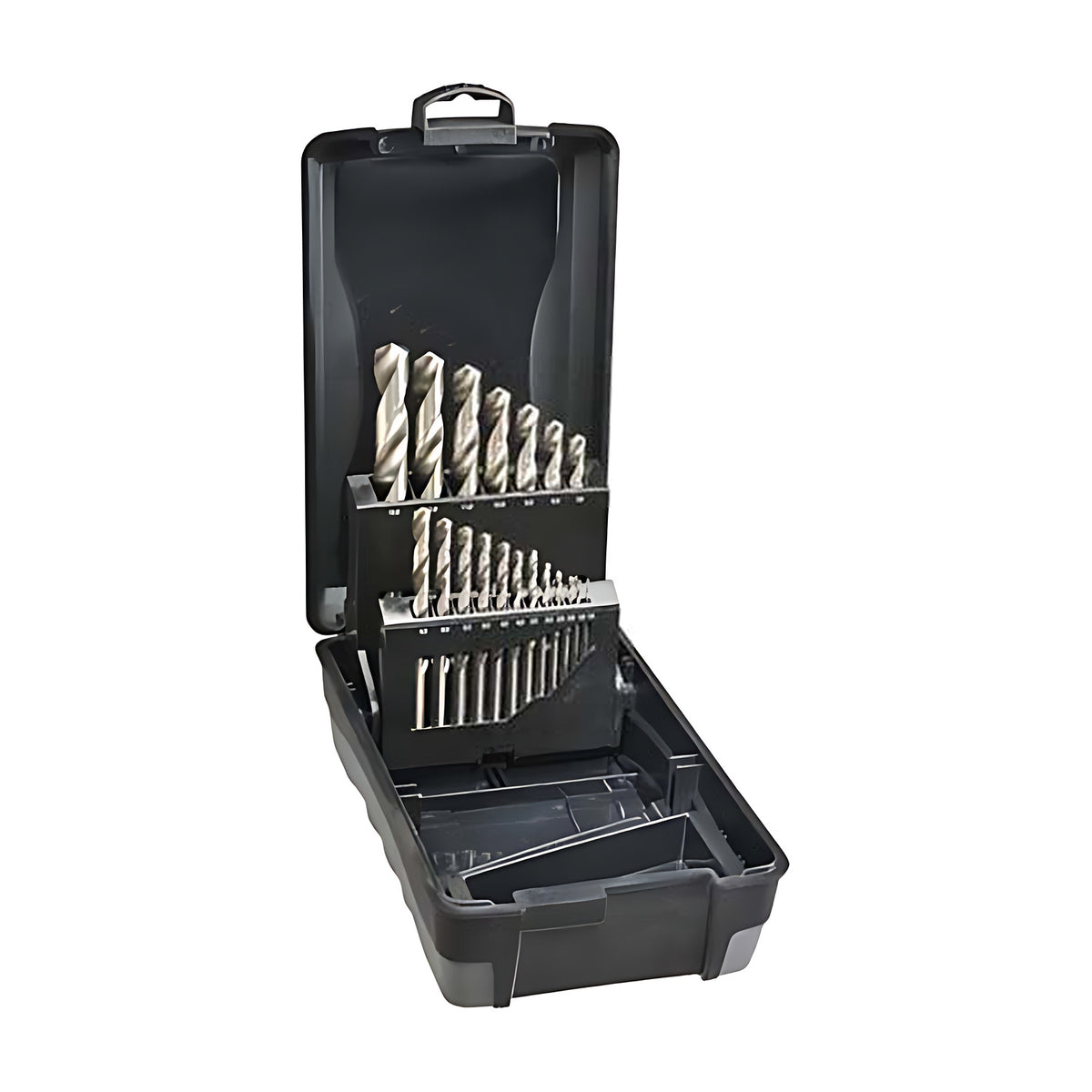 Saber 8002-M5 Bright HSS Jobber Drill Set - ABS Plastic, 19 Pieces