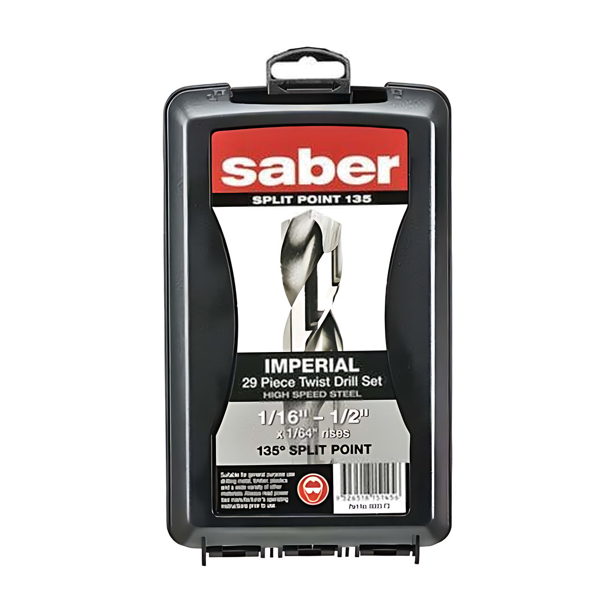 Saber 8003-F3 HSS Bright Finish Jobber Drill Set 1/16" - 1/2", 29pieces - ABS