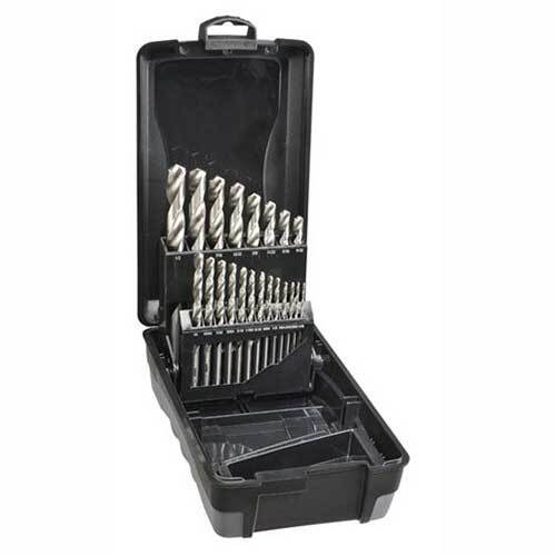 Saber 8003-F5 HSS Bright Finish Jobber Drill Set, 21pieces - ABS - AIMS Industrial Supplies