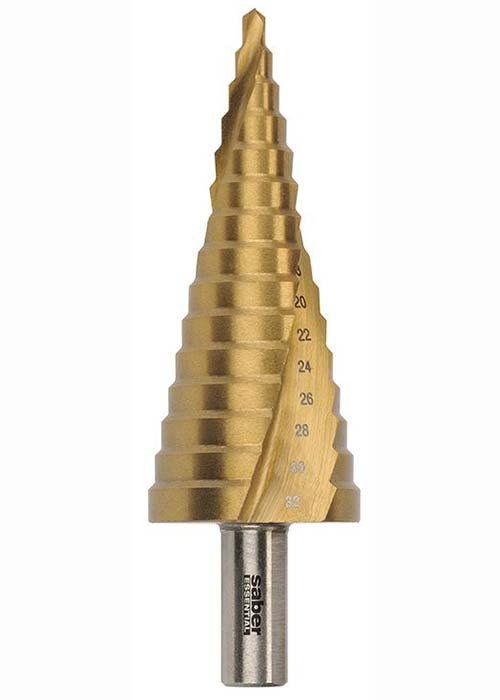 Saber 8035-M3 Essential HSS Spiral Flute TiN Coated Step Drill 4-32mm - AIMS Industrial Supplies