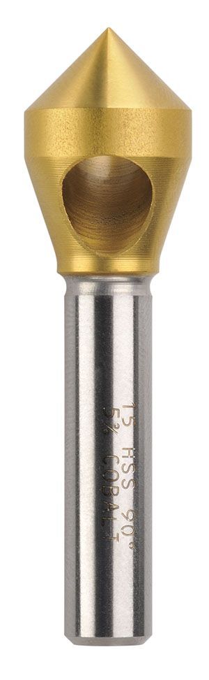 Saber Countersink Cross Hole HSS-Co5 (Cobalt) TiN Coated 90° 15mm