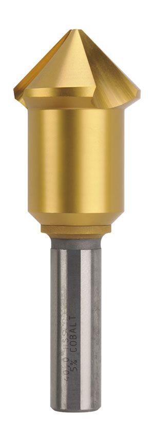 Saber Countersink Triple Flute HSS-Co5 (Cobalt) TiN Coated 90° 40mm