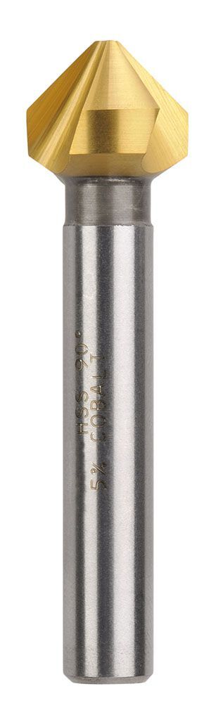 Saber Countersink Triple Flute HSS - Co5 TiN Coated 90° - AIMS Industrial Supplies