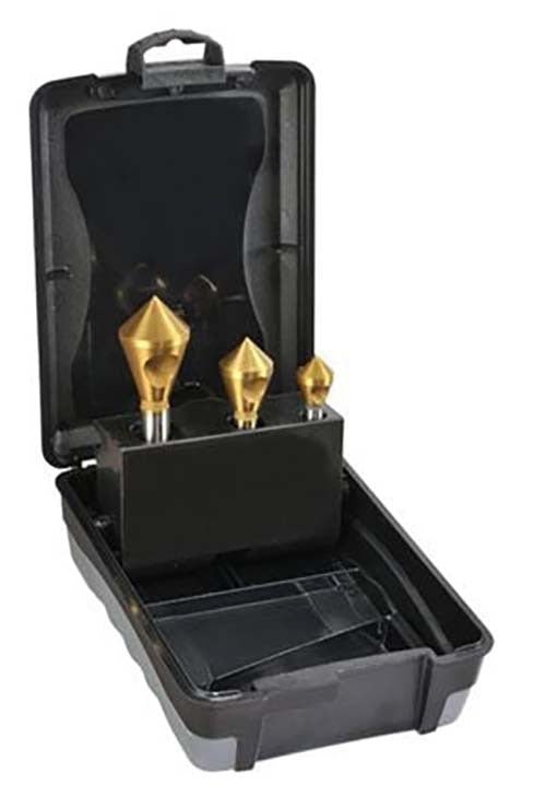 Saber HSS-Co5 TiN Coated Cross Hole Countersink Set - 8032-S1 - AIMS Industrial Supplies
