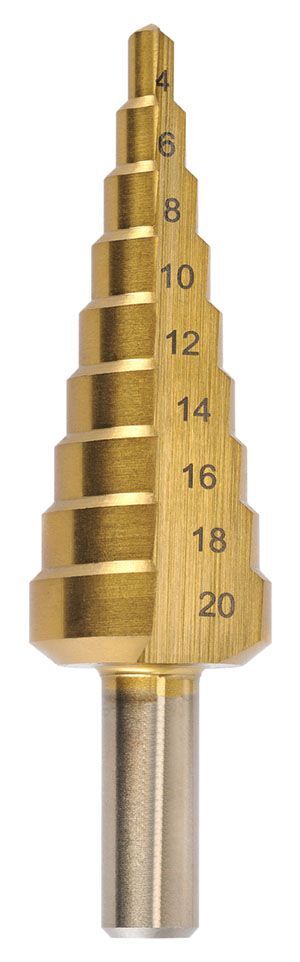 Saber HSS Straight Flute TiN Coated Step Drill - Metric - AIMS Industrial Supplies