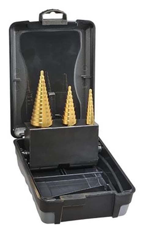 Saber HSS TiN Coated Straight Flute Step Drill Set - Metric - 8030-S1 - AIMS Industrial Supplies