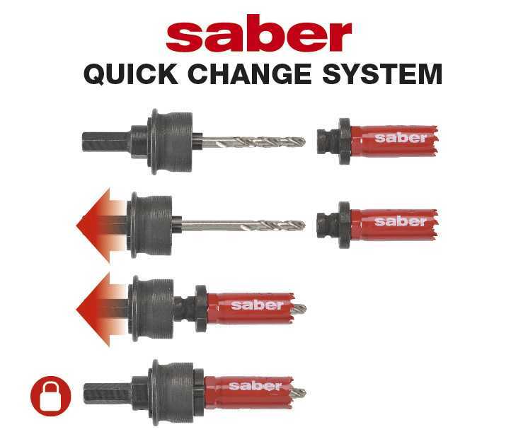 Saber Quick Change Mandrel Suits 14 - 210mm Standard Holesaw - AIMS Industrial Supplies