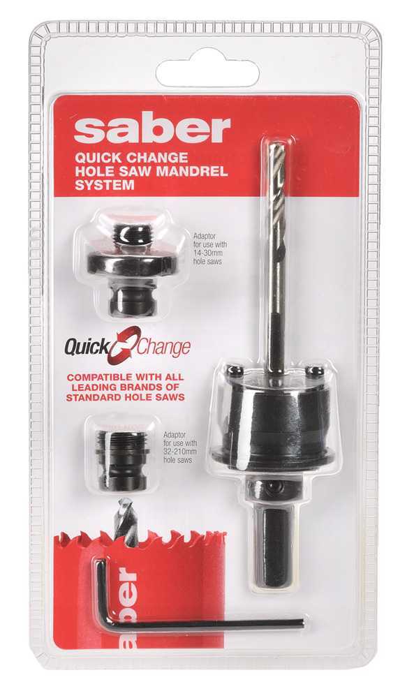 Saber Quick Change Mandrel Suits 14 - 210mm Standard Holesaw - AIMS Industrial Supplies