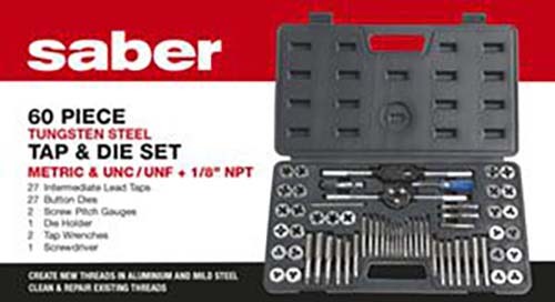 Saber S2 Tap and Die Set - Metric, UNC/UNF and 1/8" NPT - 8050-S22