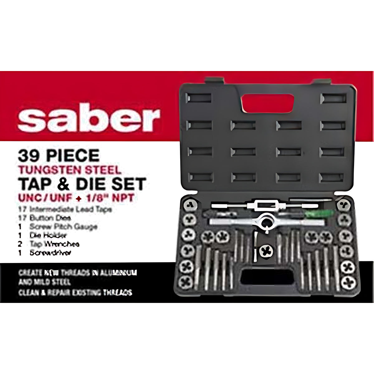 Saber S3 Tap and Die Set - UNC/UNF and 1/8" NPT - 8050-S3