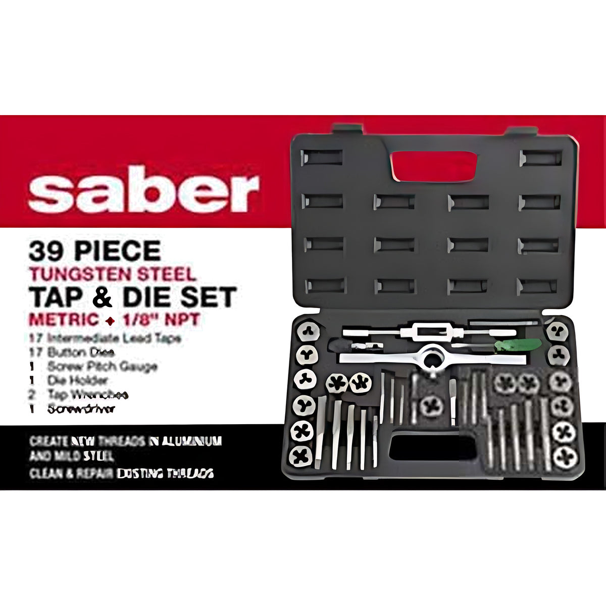 Saber S4 Tap and Die Set - Metric and 1/8" NPT - 8050-S4