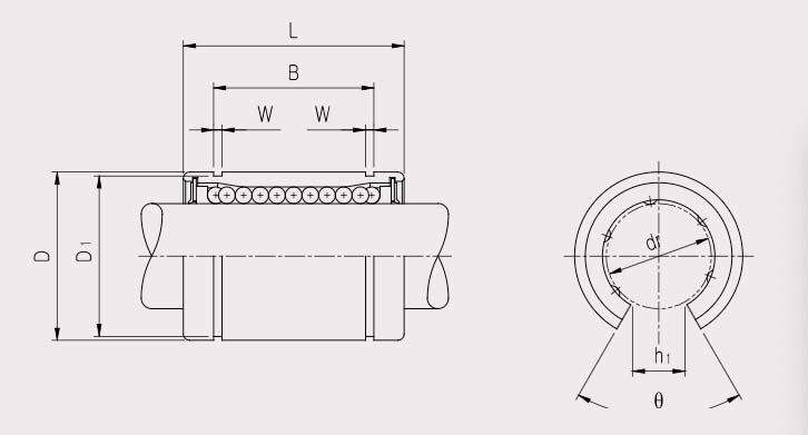 Samick LM20UUOP 20mm Linear Bushing (LM_OP) - Asian Standard - AIMS Industrial Supplies