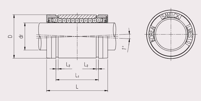 Samick LMES30UU 30mm Self - Aligning Linear Bushing (LMES) - AIMS Industrial Supplies