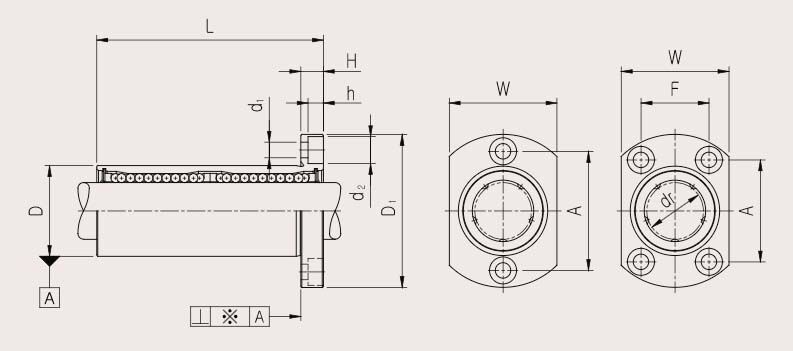 Samick Oval Flanged Long Linear Bushing (LMH_L) - AIMS Industrial Supplies
