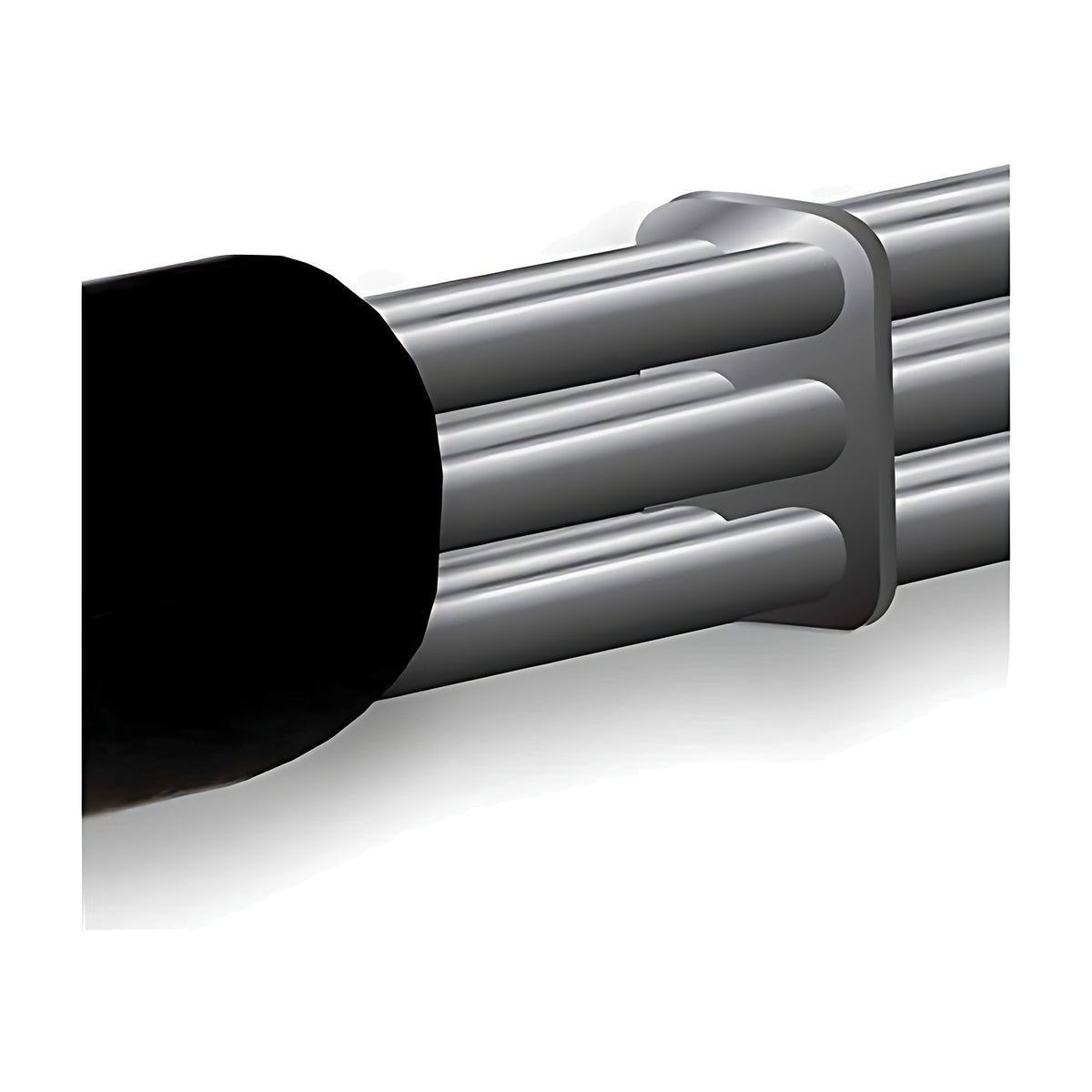 Close-up of the steel rods running through a Sando unbreakable handle for the copper head sledge hammer