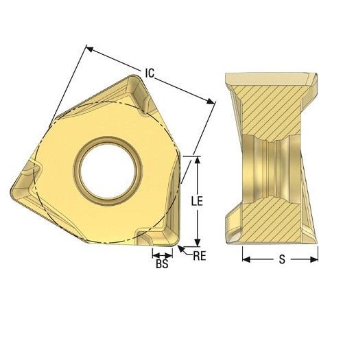 Seco 1.4 x 0.8mm Square Shoulder Milling Cutter Insert XNEX080608R-M08,H25 10 Pcs - AIMS Industrial Supplies