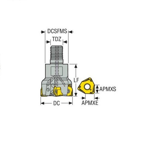 Seco 40mm 3 Teeth Square Shoulder Milling Cutter (Combimaster) R217.96-1640.RE-08-3A2