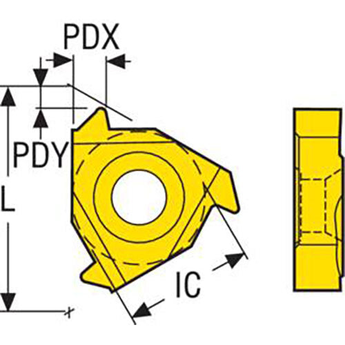 Seco External Snap-Tap® Thread Turning Insert 3.47 x 16.5mm Right 12-12 TPI CP500 Thread 16ER12BUT-S31217,CP500 Pack of 22