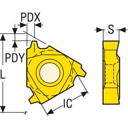 Seco External Snap-Tap® Thread Turning Insert 3.47 x 16.5mm Right 8-8 TPI CP300 STACME Thread 16ER8STACME,CP300 Pack of 22