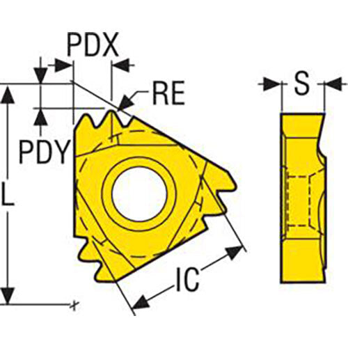 Seco External Snap-Tap® Thread Turning Insert 4.71 x 22mm Right 10-10 TPI CP500 API RD Thread 2 Teeth 22ER10APIRD2M,CP500 Pack of 22