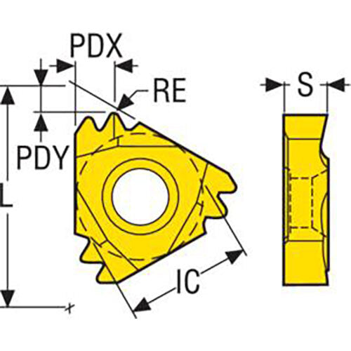 Seco External Snap-Tap® Thread Turning Insert 6.15 x 27mm Right 8-8 TPI CP300 API RD Thread 2 Teeth 27ER8APIRD2M,CP300 Pack of 22