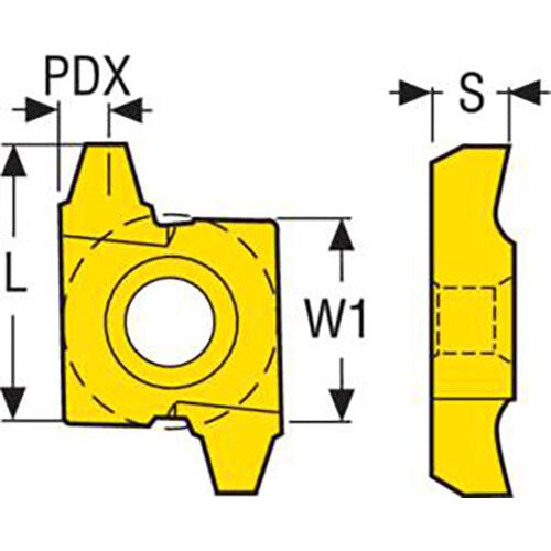Seco External Snap-Tap® Thread Turning Insert 6.3 x 20mm Right 3-3 TPI CP500 STACME Thread 20ER3STACME,CP500 Pack of 2 - AIMS Industrial Supplies