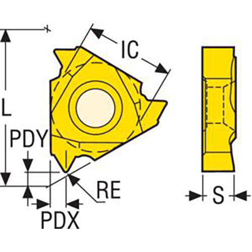 Seco Internal Snap-Tap Thread Turning Insert 3.47 x 16.5mm Right 11.5-11.5 TPI CP500 NPT Thread A1 Chipbreaker 16NR11.5NPT-A1,CP500 Pack of 22
