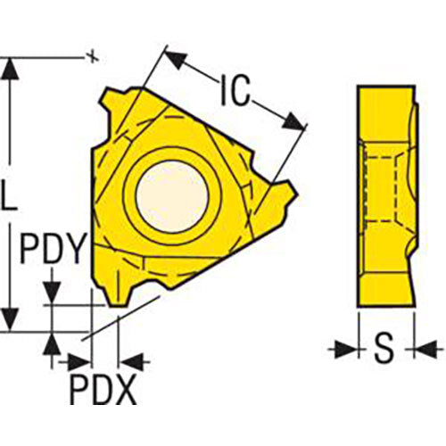Seco Internal Snap-Tap® Thread Turning Insert 6.15 x 27mm Right 4-4 TPI CP300 STACME Thread 27NR4STACME,CP300 Pack of 22