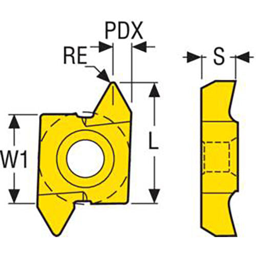 Seco Internal Snap-Tap® Thread Turning Insert 7.88 x 26mm Right 4.5-2.5 TPI CP300 V Profile 60° Thread 26NRK60,CP300 Pack of 22