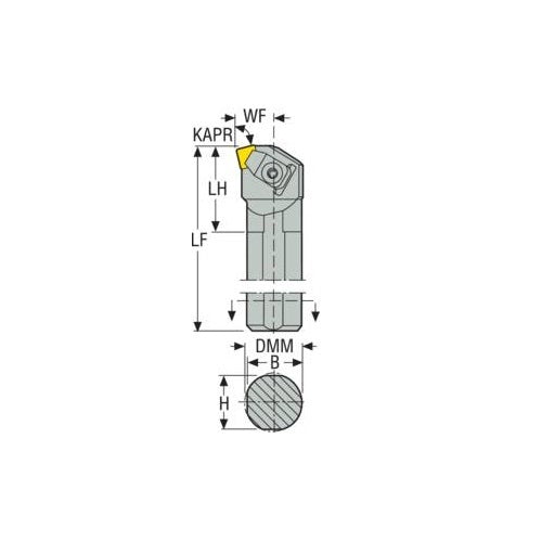 Seco Internal Turning Toolholder Solid Steel Clamp Lock 200 x 25 x 9mm Right 75° S Insert Shape S25R-CSKNR092
