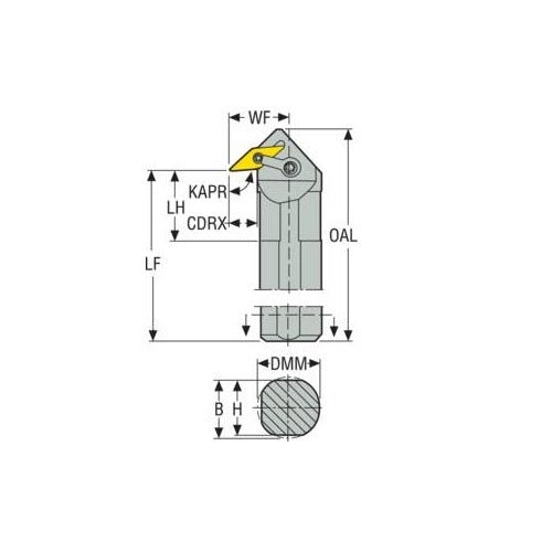 Seco Internal Turning Toolholder Solid Steel Multiple Lock Left 95° V Insert Shape Y Tool - AIMS Industrial Supplies