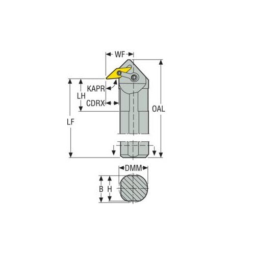 Seco Internal Turning Toolholder Solid Steel Multiple Lock Left 95° V Insert Shape Y Tool2