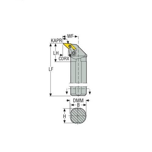 Seco Internal Turning Toolholder Solid Steel Multiple Lock V Insert Shape L Tool - AIMS Industrial Supplies